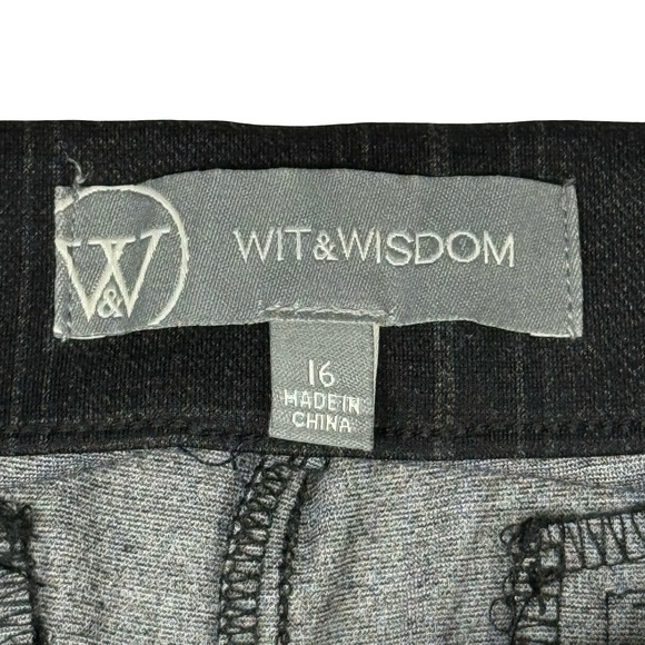 Wit & Wisdom Plaid Career Dress Pants Women's Size 16 Gray Business Casual - Picture 3 of 10